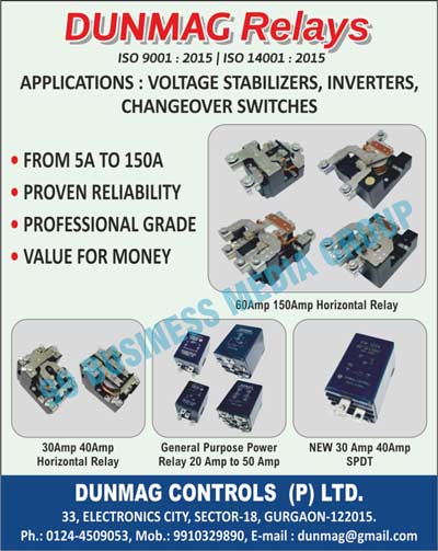 Voltage Stabilizer Relays, Inverter Relays, Changeover Switch Relays, DC Relays, Power Relays, Voltage Stabilizers, Inverters, Changeover Switches, Horizontal Relays, General Purpose Power Relays