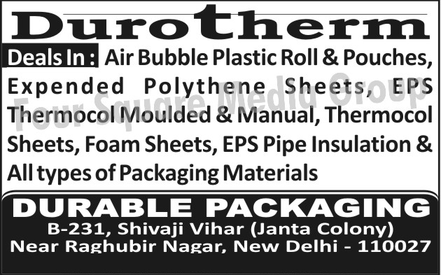 Air Bubble Plastic Rolls, Pouches, Polythene Sheets, Thermocol Sheets, Foam Sheets, EPS Pipe Insulation, Packaging Materials, EPS Thermocol Moulded