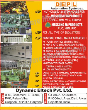 Electrical Control Panels, Power Control Centres, Auto Synchronising Panels, AMF Synchronising Panels, PLC Control Panels, Drive Control Panels, Power Distribution Boards, Relay Panels, Automatic Power Factor Control Panels, Low Voltage Bus Ducts, Electrical Cable Trays, Allied Fabrication Jobs