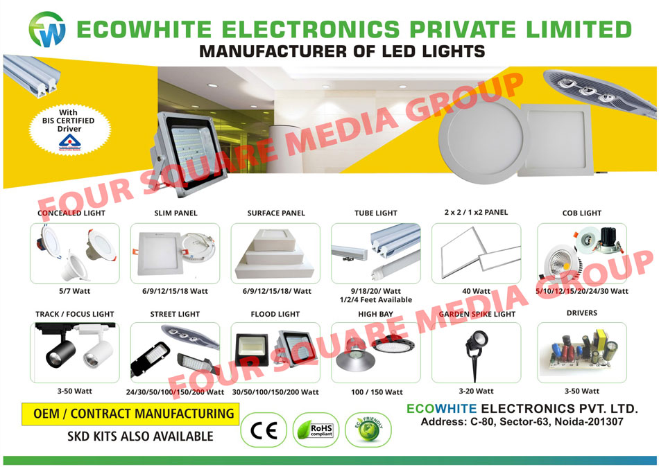 Led Lights, Flood Lights, Street Lights, Down Lights, Tube Lights, Slim Panels, Slim Panel Lights, Surface Panels, Surface Panel Lights, SKD Kits, Concealed Lights, COB Lights, Track Lights, High Bay Lights, Garden Spike Lights, Led Drivers, Led Focus Lights