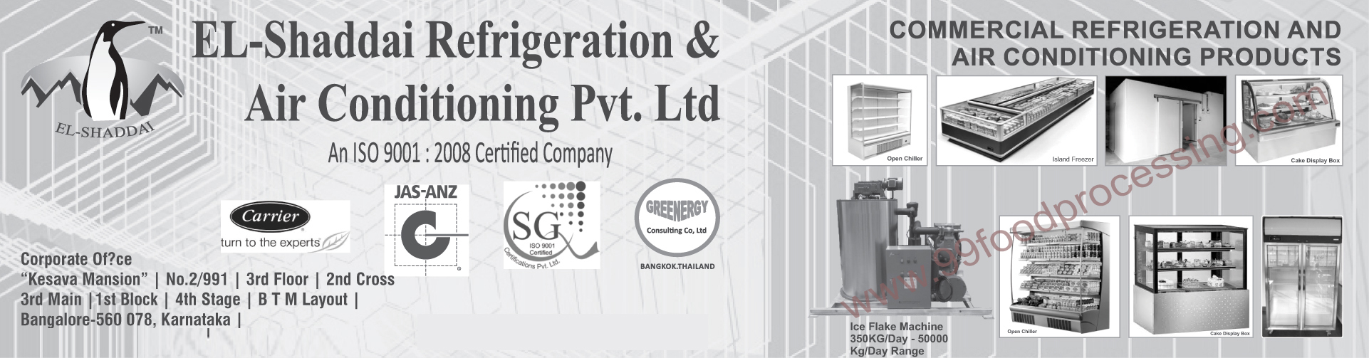 Commercial Refrigeration Products, Air Conditioning Products, Open Chiller, Island Freezer, Cake Display Box, Cake Display Counter, Ice Flake Machine