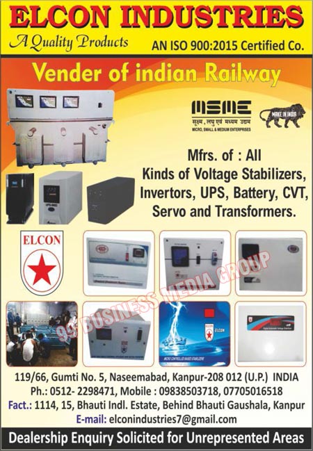 Voltage Stabilizers, Inverters, UPS, CVT, Transformers, Servo Stabilizers, Batteries