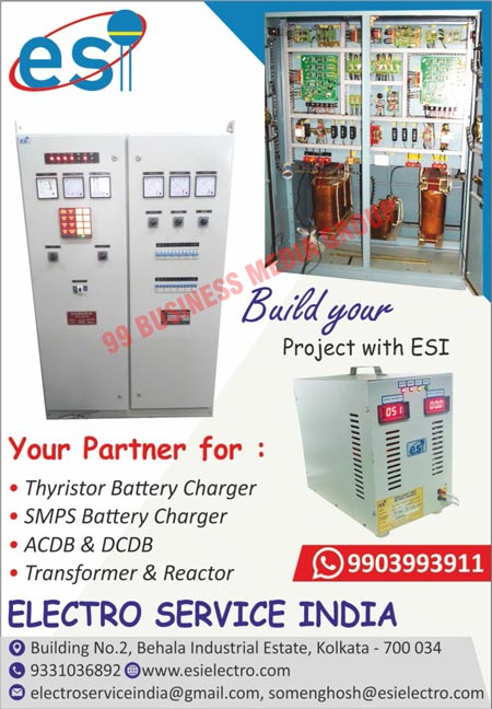 Automatic Battery Chargers, Industrial Battery Chargers, E-Rickshaw Battery Chargers, E-Vehicle Battery Chargers, Control Panel Battery Chargers, DG Set Battery Chargers, UPS External Battery Chargers, Traction Battery Chargers, SMPS Battery Chargers, ACDB Battery Chargers, DCDB Battery Chargers, Transformer Battery Chargers, Reactor Battery Chargers, Thyristor Battery Chargers