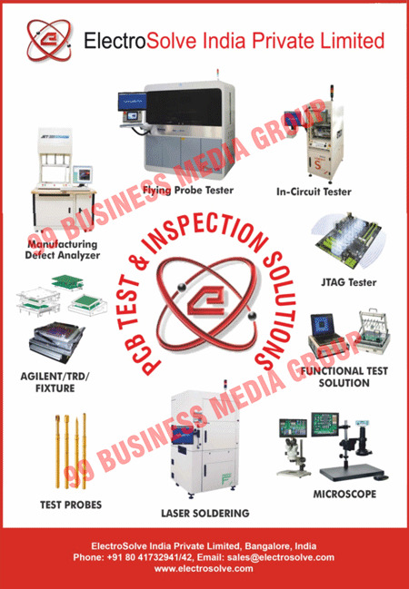 Defect Analyzers, Flying Probe Testers, In-Circuit Testers, JTAG Testers, Agilent Fixtures, TRD Fixtures, Fixtures, Functional Test Solutions, Test Probes, Laser Solderings, Microscopes