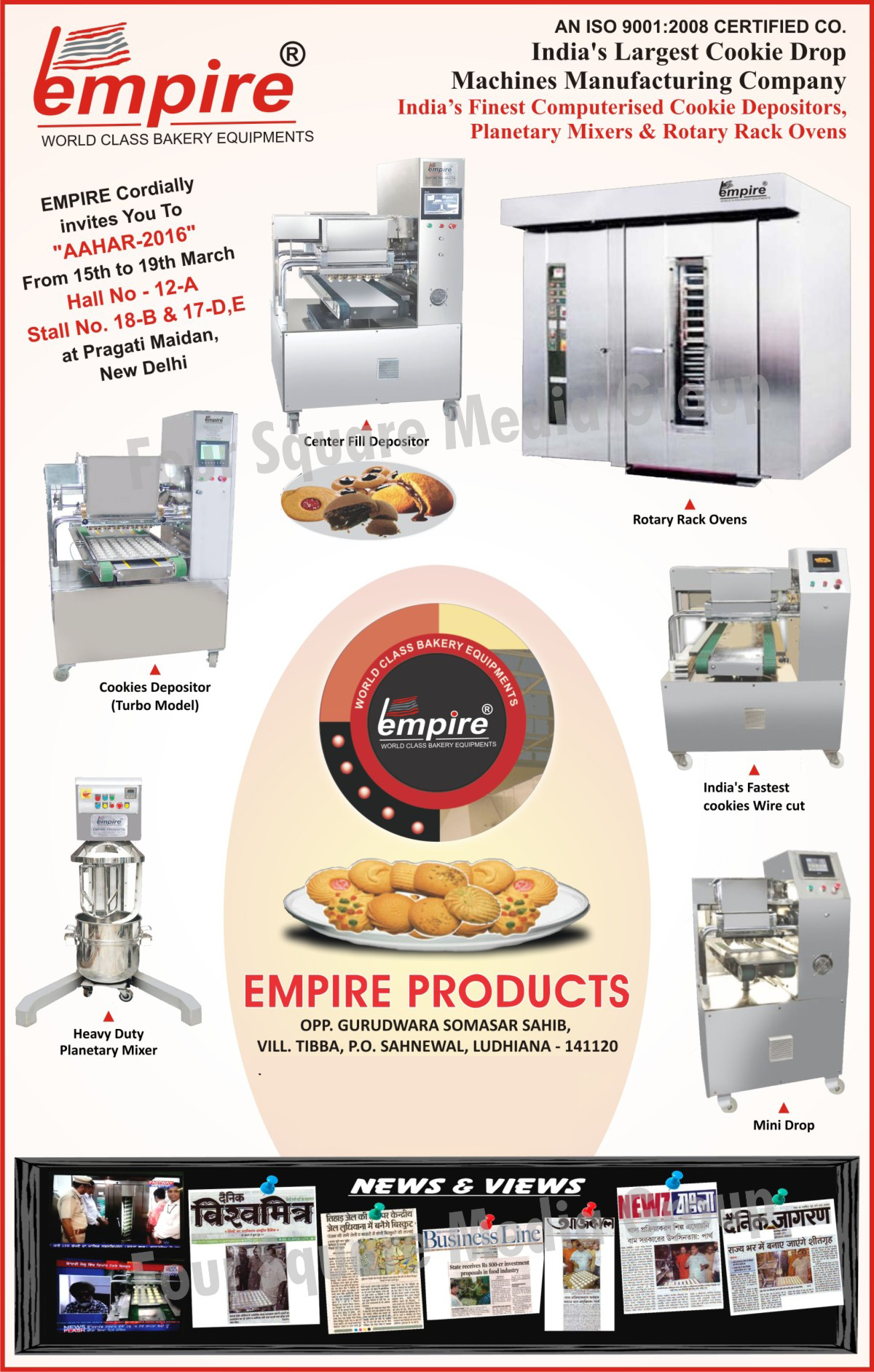 Bakery Equipments, Rotary Rack Ovens, Mini Drop Machines, Heavy Duty Planetary Mixer, Cookies Depositor, Center Fill Depositor, High Speed Cookies Wire Cut Machines, Cookie Drop Machines