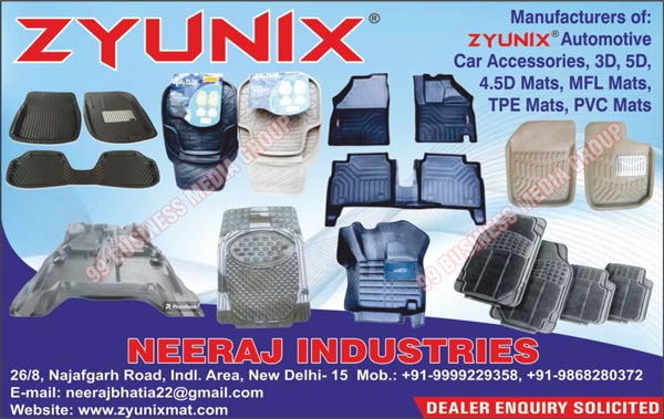 Automotive Car Accessories, Car Mats, 3D Mats, 5D Mats, 4.5D Mats, MFL Mats, TPE Mats, PVC Mats