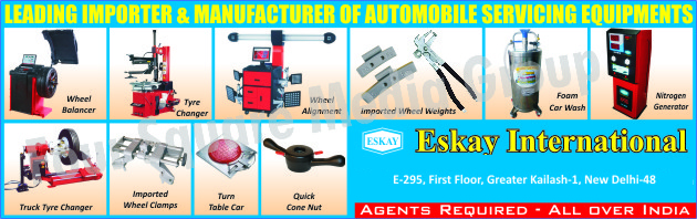 Automobile Servicing Equipments, Automotive Servicing Equipments, Wheel Balancer, Tyre Changer, wheel Alignment, Truck Tyre Changer, Wheel Clamps, Automobile Quick Cone Nut, Automotive quick Cone Nuts, Wheel Weights, Foam Car Wash, Nitrogen Generator, Garage Equipments