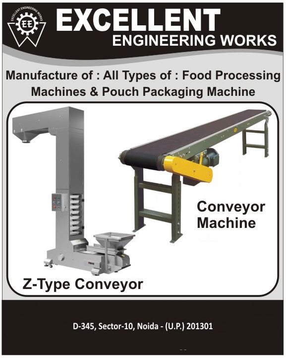 Food Processing Machines, Pouch Packaging Machines, Industrial Conveyor Machines, Z Type Conveyor Machines