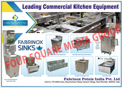 Commercial Kitchen Equipments, Foot Operated Hand Wash Sinks, Foot Operated Hand Wash Stations, Knee Operated Hand Wash Sinks, Portable Hand Wash Sinks, Hand Wash Sinks