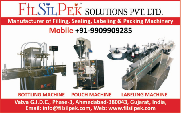 Bottling Machines, FFS Pouch Packing Machines, Labeling Machines, Filling Machines, Liquid Filling Machines, Tube Filling Machines, Powder Filling Machines, Viscous Filling Machines, Sealing Machines, Packing Machines