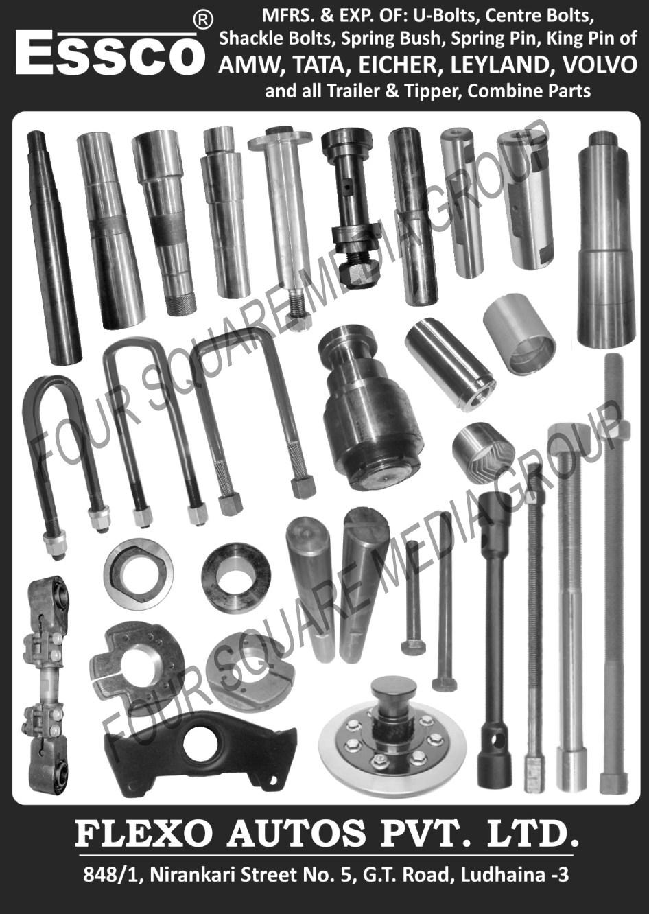 U Bolts, Centre Bolts, Center Bolts, Shackle Bolts, Spring Bushes, Spring Pins, King Pins, Trailer Parts, Tipper Parts, Combine Parts 