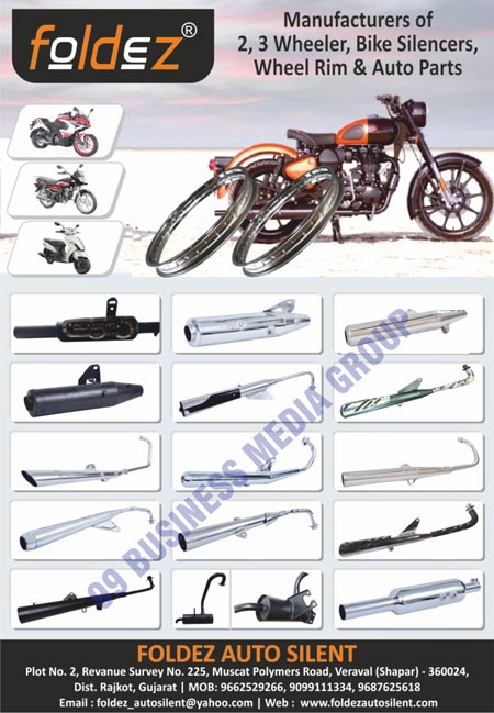 Automotive Exhaust Systems, Two Wheeler Exhaust Systems, Two Wheelers, Three Wheelers, Bike Silencers, Wheel Rims, Auto Parts