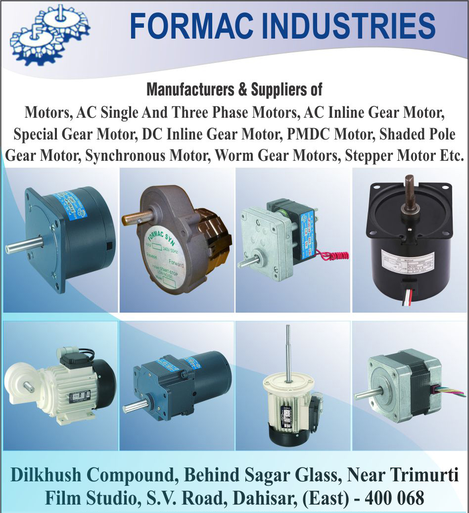 Motors, Ac Single Phase Motors, AC Three Phase Motors, AC Inline Gear Motors, Special Gear Motors, DC Inline Gear Motors, PMDC Motors, Shaded Pole Gear Motors, Synchronous Motors, Worm Gear Motors, Stepper Motors