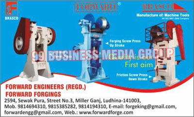 Forging Screws, Friction Presses, Power Presses, SPM Machines, SP Machines, Special Purpose Machines, Down Stroke Power Presses, UP Stroke Power Press, H Type Power Press, Machine Tools, H Frame Power Presses, Down Strokes, Forging Screw Press UP Strokes