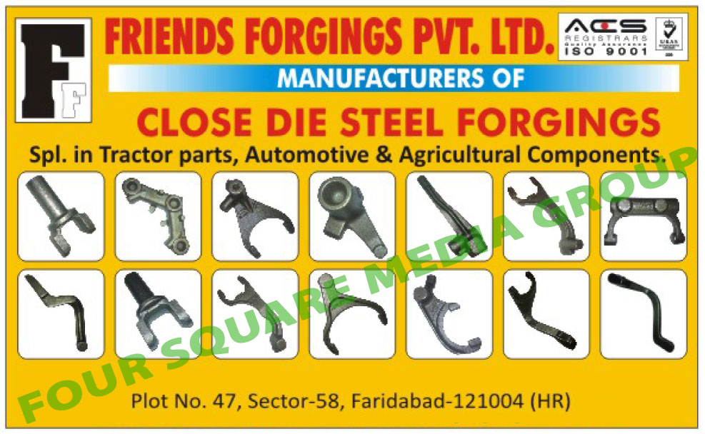 Tractor Parts Close Die Steel Forgings, Automotive Components Close Die Steel Forgings, Agricultural Components Closed Die Steel Forgings