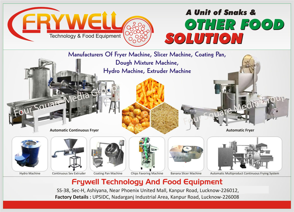 Snacks Solutions, Food Solutions, Fryer Machines, Slicer Machines, Coating Pans, Dough Mixture Machines, Hydro Machines, Extruder Machines, Automatic Continuous Fryer, Continuous Sev Extruder, Coating Pan Machines, Chips Flavoring Machines, Banana Slicer Machines, Automatic Multi Product Continuous Frying Systems