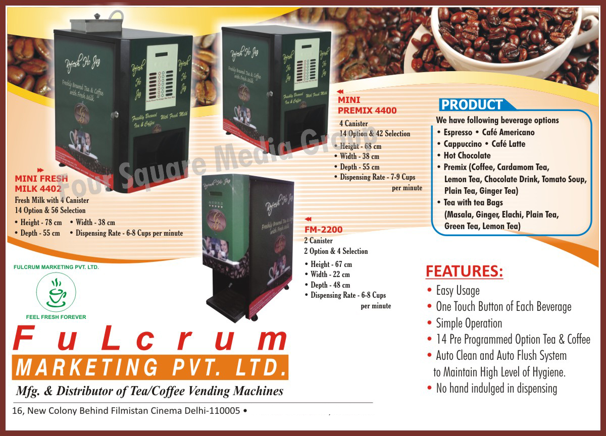 Tea Vending Machines, Coffee Vending Machines