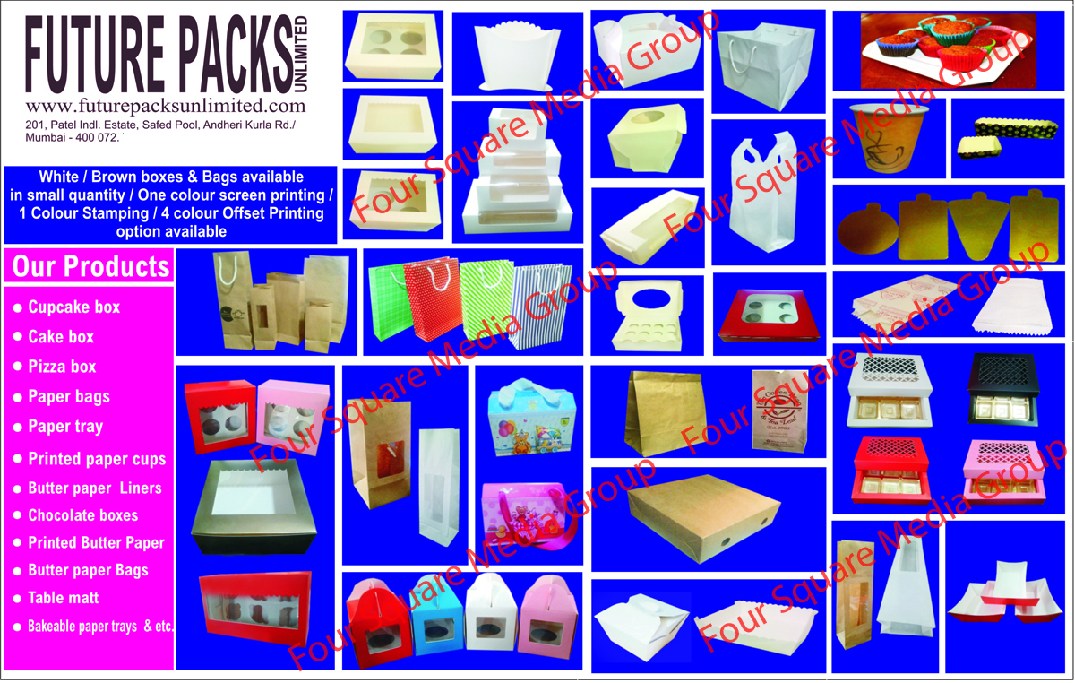 Cupcake Bags, Cake Box, Pizza Box, Paper Bags, Paper Tray, Printed Paper Cups, Butter Paper Liners, Chocolate Boxes, Printed Butter Paper, Butter paper bags, Table Matt, Bakeable Paper Trays,Cupcake Boxes, Paper Carry bags, Pizza Paper Box, Printing On Butter Paper, Cake Boxes, Cake Packing Boxes, Macaron Boxes, Cake Boards, Printed Cake Box