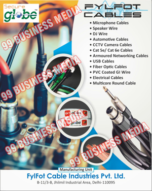 Microphone Cables, Speaker Wire, Dj Wire, Automotive cables, CCTV Camera Cables, Cat 5e Cables, Cat 6e Cables, Armoured Networking Cables, PVC Coated GI Cables, Multicore Round Cables