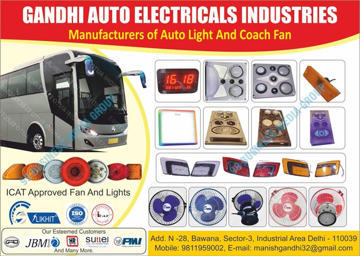 Auto Lights, Coach Fans, Automotive Fans, Automotive Lights