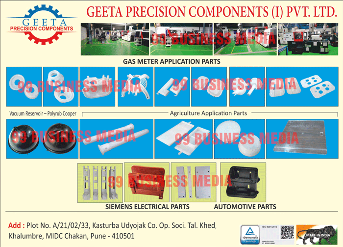 Gas Meter Application Parts, Vacuum Reservoi - Polyrub Coppers, Agriculture Application Parts, Siemens Electrical Parts, Automotive Parts