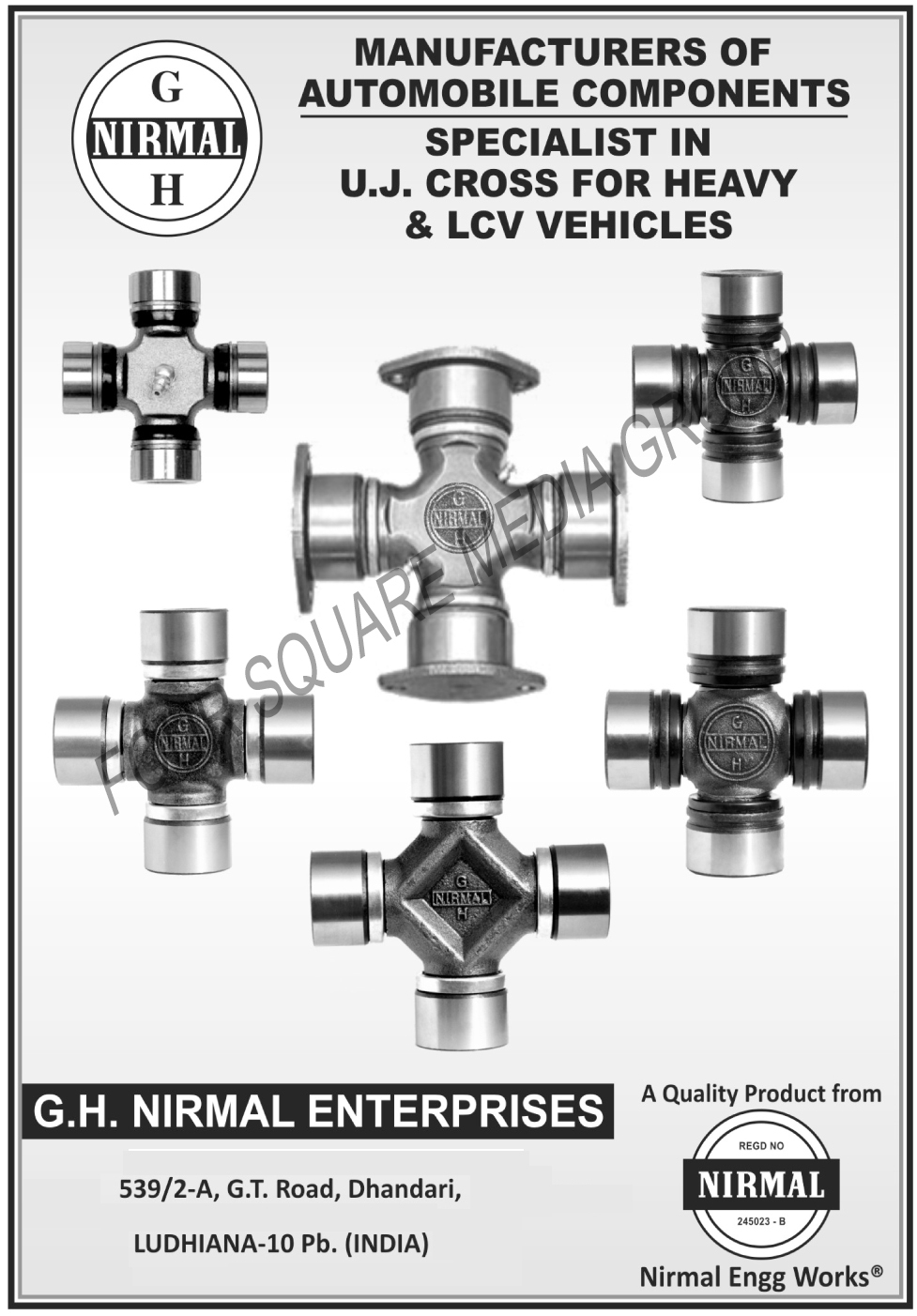 Automotive Components, UJ Cross For Heavy Duty Vehicles, UJ Cross Light Vehicles, Universal Joint Crosses For Heavy Duty Vehicles, Universal Joint Crosses For Light Vehicles