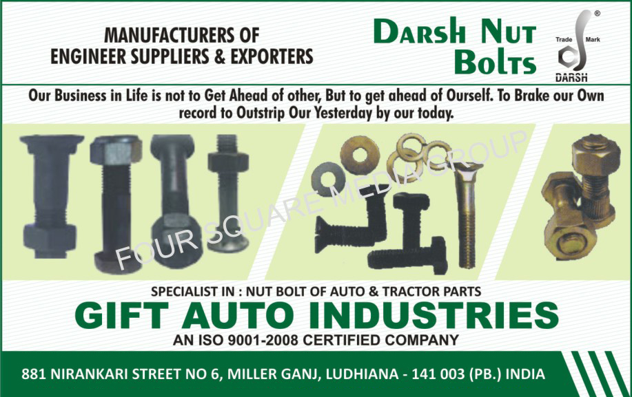 Auto Parts, Nut, Bolt, Automotive nuts, Automotive bolts, Tractor Parts, Four wheeler parts, Automotive Spare Parts