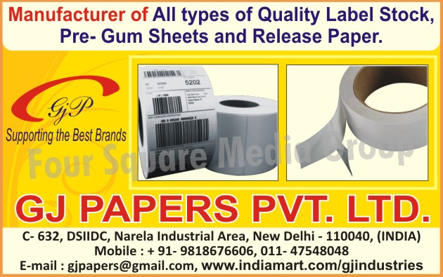 Self Adhesive Papers, Release Papers, Gum Sheets