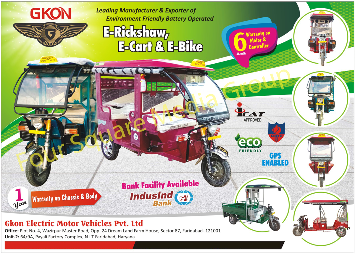 E Rickshaw, E Carts, E Bikes, Electric Rickshaw, Battery Operated Rickshaw