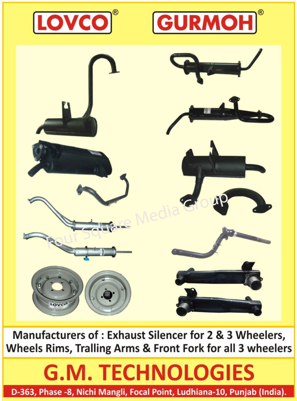 Two Wheeler Exhaust Silencers, Three Wheeler Exhaust Silencers, Three Wheeler Wheel Rims, Three Wheeler Trailing Arms,2 Wheeler exhaust silencer, 3 Wheelers exhaust silencer, silencer, 3 wheeler Trailing Arm, Two Wheeler Front Fork, Three Wheeler Front Fork, 2 Wheeler Front Fork, 3 Wheeler Front Fork