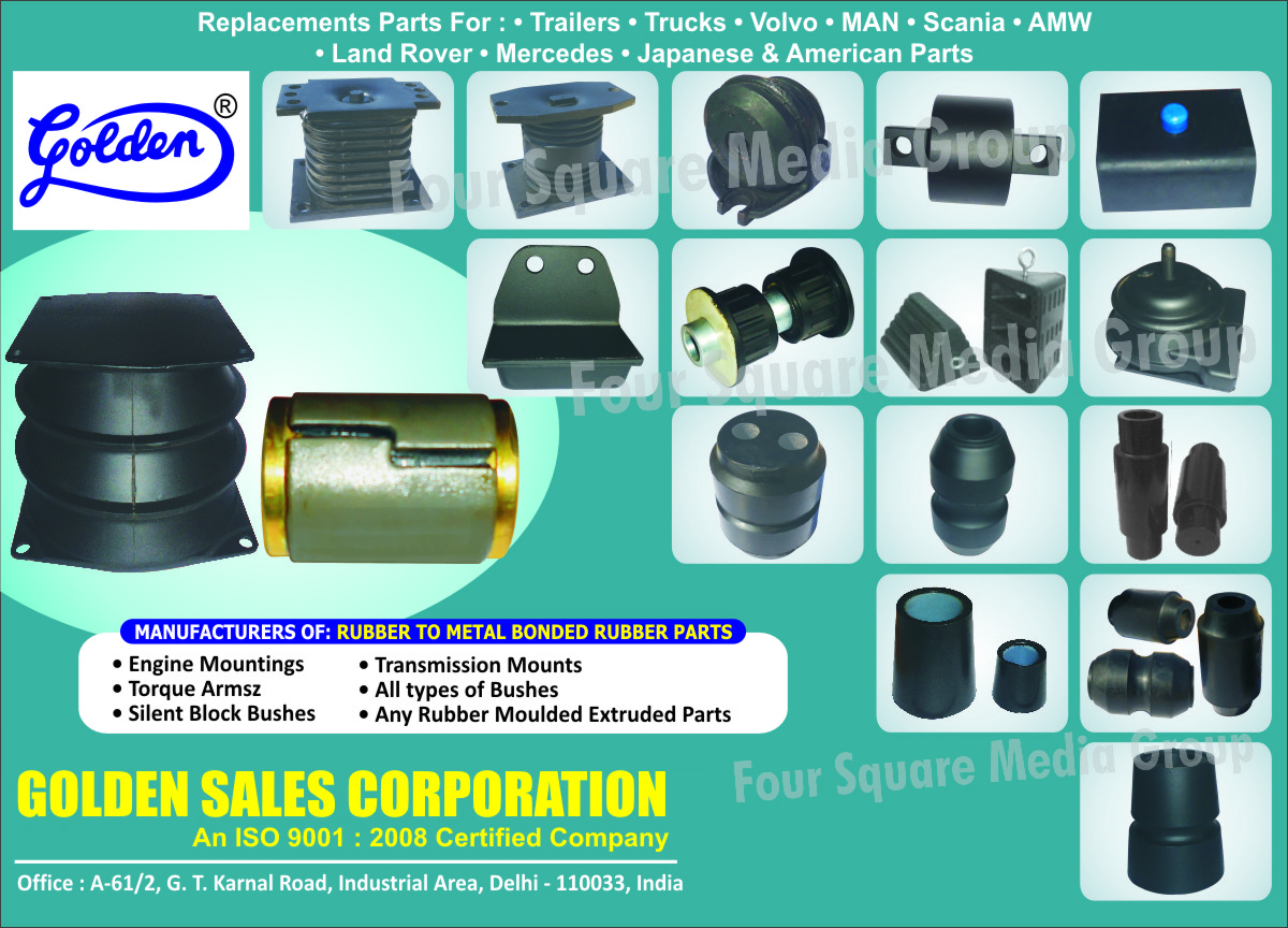 Trailer Replacement Parts, Truck Replacement Parts, Truck Engine Mountings, Trailer Engine Mountings, Truck Torque Armsz, Trailer Torque Arm, Truck Silent Block Bushes, Trailer Silent Block Bushes, Truck Transmission Mounts, Trailer Transmission Mounts, Rubber Moulded Extruded Parts, Bushes,Engine Mountings, Torque Arm, Rods, Silent Block Bushes