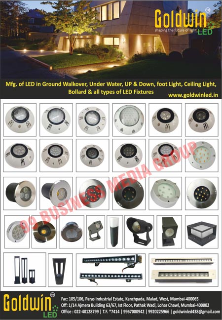 Led Ground Walkover Lights, Led Underwater Lights, Led Up Lights, Led Down Lights, Led Foot Lights, Led Ceiling Lights, Led Fixtures, Led Bollards