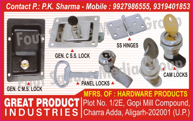 Hardware Products, Cam Locks, Panel Locks, Ss Hinges, Cms Locks, Css Locks,Locks