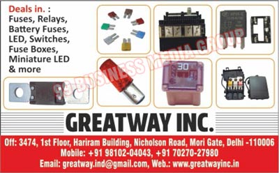 Fuses, Relays, Battery Fuses, Led, Switches, Fuse Boxes, Miniature Led