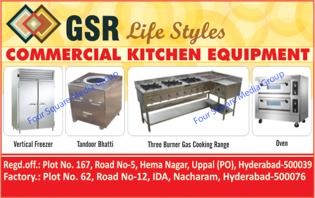 Commercial Kitchen Equipments, Vertical Freezers, Tandoor Bhatti, Three Burner Gas Cooking Ranges, Hot Plates, Bain Marie, Ovens