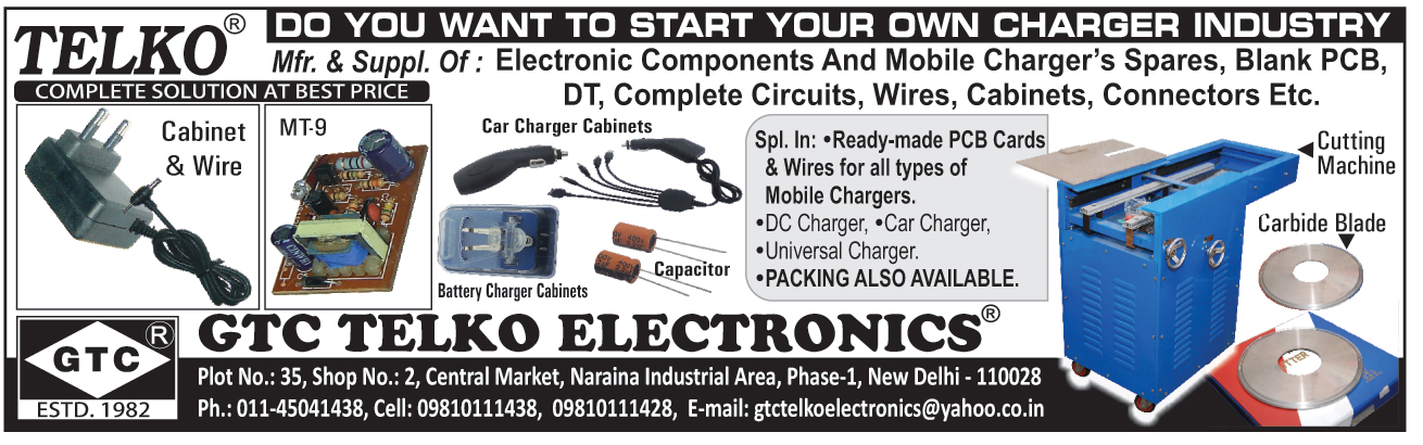 Mobile Charger Electronic Components, Mobile Charger Spares, Blank PCB, Blank Printed Circuit Boards, Driver Transformers, Mobile Charger Wires, Mobile charger connectors, Mobile Charger Printed Circuit Board Cards, Mobile Charger PCB,Cabinet, Wire, Capacitors, Car Charger Cabinets, Connectors, Electronic Components, Blank PCB, Ready Made PCB Cards, Battery Charger Cabinets