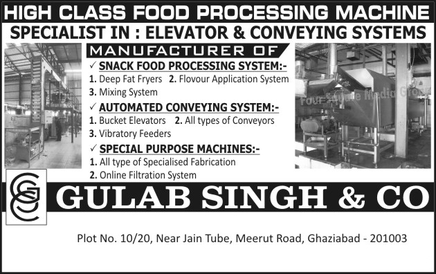 Food Processing Machine, Elevator Systems, Conveying Systems