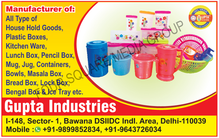 Plastic House Hold Goods, House Hold Plastic Goods, Plastic Boxes, Plastic Kitchen Wares, Plastic Lunch Boxes, Plastic Pencil Boxes, Plastic Mugs, Plastic Jugs, Plastic Containers, Plastic Bowls, Plastic Masala Boxes, Plastic Bread Boxes, Plastic Lock Boxes, Plastic Bengal Boxes, Plastic Ice Trays