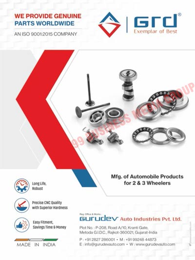 Automotive Products, Automotive Spare Parts, Two Wheeler Spare Parts, Three Wheeler Spare Parts, Steering Column Bearings, Ball Bearings, Camshafts, Rocker Arms, Engine Valves, Two Wheeler Automobile Parts, Three Wheeler Automobile Parts