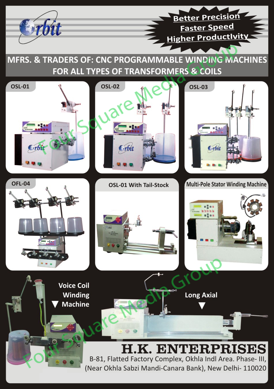 Transformer CNC Programmable Winding Machine, Coil CNC Programmable Winding Machine, Multi Pole Stator Winding Machine, Voice Coil Winding Machine, Long Axial Winding Machine