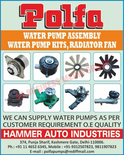 Water Pump Assemblies, Water Pump Kits, Radiator Fans