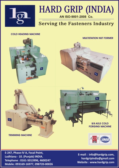 Fasteners Making Machines, Cold Heading Machines, Trimming Machines, Multistation Nut Former, BB Axle Cold Forging Machines