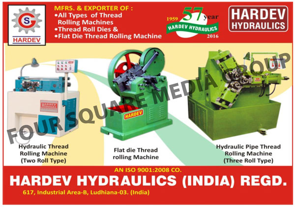 Thread Rolling Machines, Thread Roll Dies, Flat Dies Thread Rolling Machines, Two Roll Type Hydraulic Thread Rolling Machines, Three Roll Type Hydraulic Pipe Thread Rolling Machines