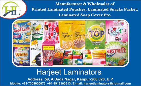 Printed Laminated Pouches, Laminated Snacks Packets, Laminated Soap Covers, Laminated Detergent Powder Packets