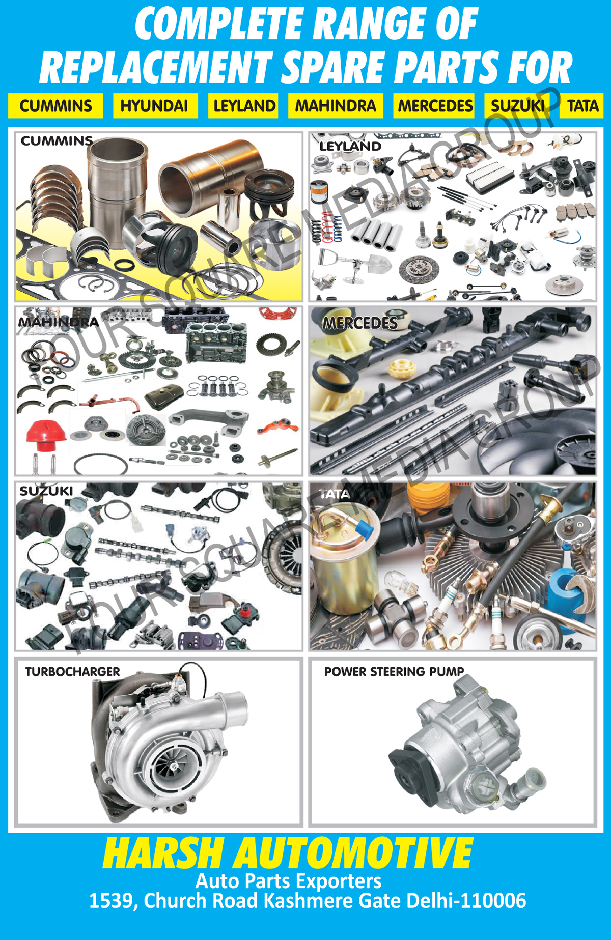 Automotive Replacement Spare Parts, Automotive Replacement Parts, Turbochargers, Power Steering Pumps