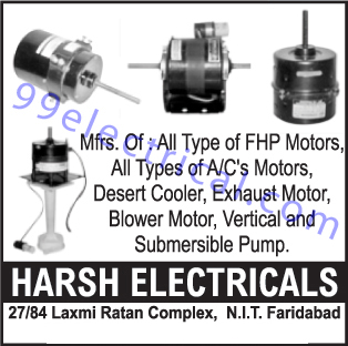 FHP Motors, AC Motors, Desert Coolers, Exhaust Motors, Blower Motors, Vertical Pumps, Submersible Pumps,Electrical Products, Electrical Parts, Motors, Electrical Motors, Sesert Cooler