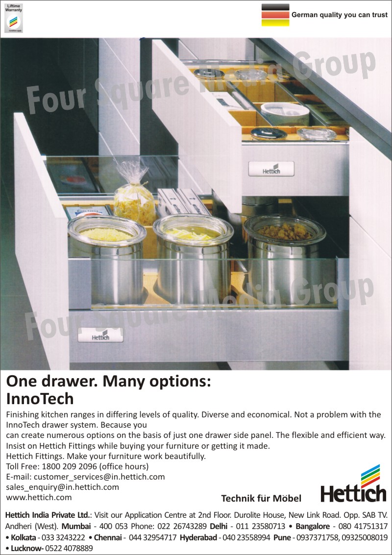 Hinges, Drawer Runners, Drawer Systems, Folding Door Systems, Sliding Door Systems, Handles, Furniture Lights