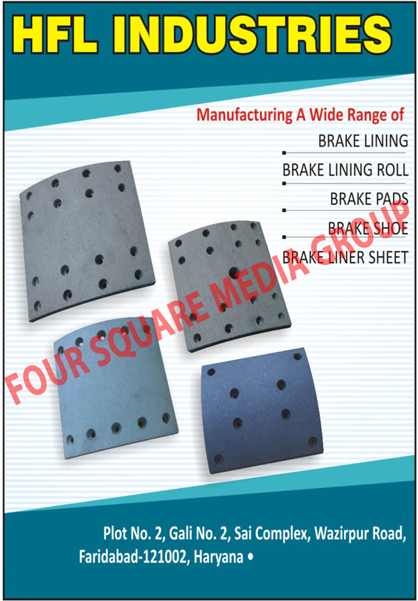 Brake Linings, Brake Lining Rolls, Brake Pads, Brake Shoes, Brake Liner Sheets