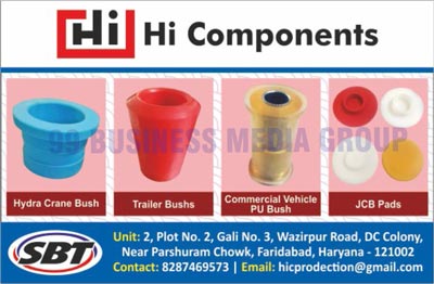 Automotive Bushes, Hydra Crane Bushes, Trailer Bushes, Commercial Vehicle PU Bushes, JCB Pads