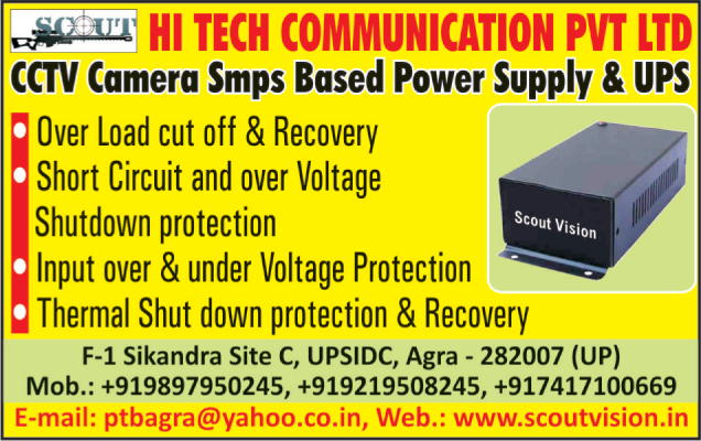 SMPS Based Power Supply, UPS,CCTV Camera